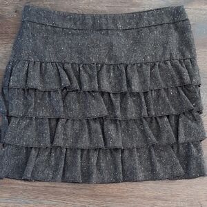 Elegant Black Ruffled Skirt
